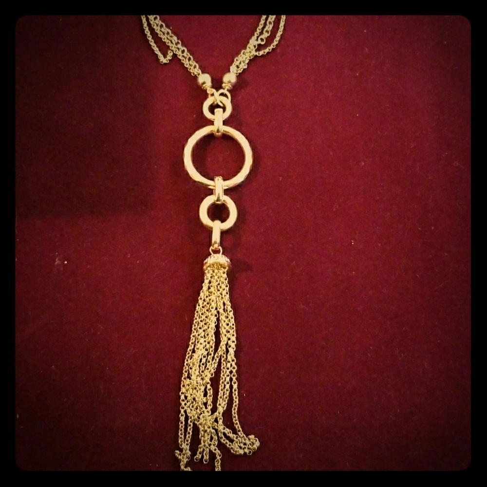 Gold colored chain necklace
